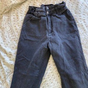 Paper Bag style Black Jeans